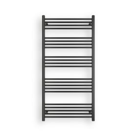 Fekete törölközőszárító radiátor 75 x 150 cm