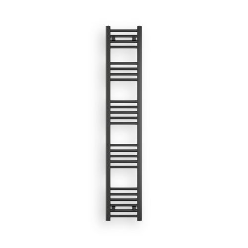 Törölközőszárító radiátor elektromos fútőpatronnal 30 x 160 cm - Nero Italia 400W (fekete)