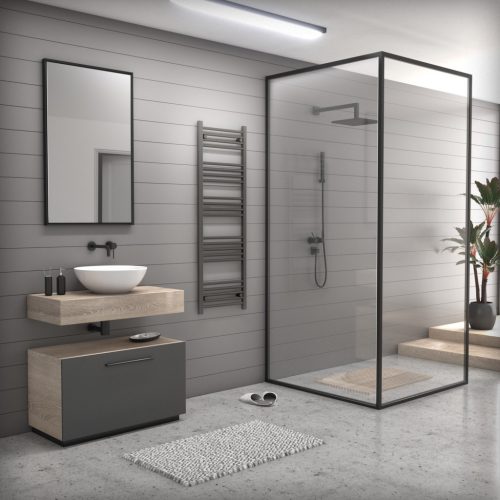 Törölközőszárító radiátor 50 x 160 cm - NERO Italia - szürke