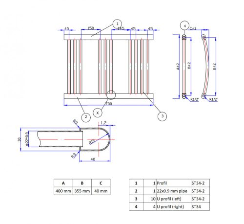 Törölközőszárító radiátor fehér színben 30 x 70 cm