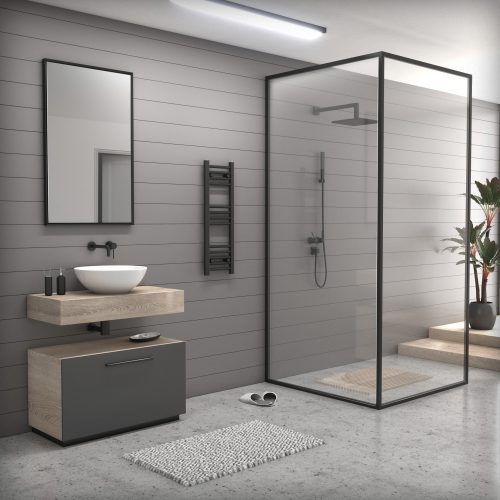 Törölközőszárító radiátor fekete színben