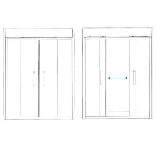 Welland DD-150 elhúzható zuhanyajtó - 150 cm - fekete profil