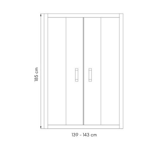 Welland DD-160 elhúzható zuhanyajtó - 160 cm - fekete profil