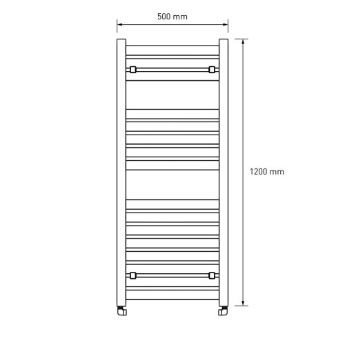 Design radiátor NERO Italia Quadrato - 50 x 120 cm (fekete)