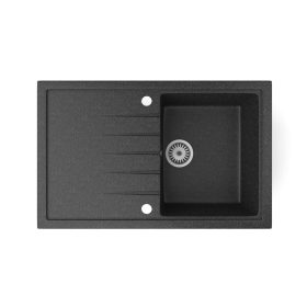 Gránit mosogatótálca szemcsés fekete színben akciós áron