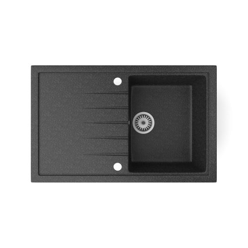 Gránit mosogató NERO Eris + dugókiemelő (fekete)