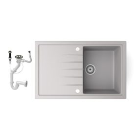 Gránit mosogató NERO Eris + dugókiemelő (szürke)