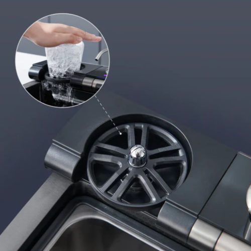 Acél mosogatótálca szett csapteleppel + víztisztító csaptelep + pohármosó + digitális kijelző