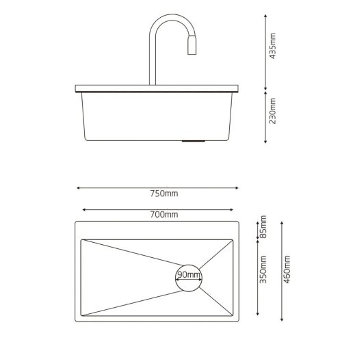 Acél mosogatótálca szett csapteleppel + víztisztító csaptelep + pohármosó + digitális kijelző