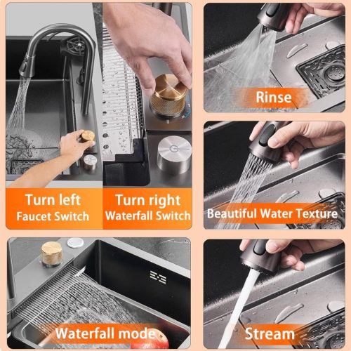 Acél mosogatótálca Nero Italia + szárítókosár + szifon