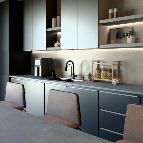 Acél mosogatótálca Nero Italia 78 x 43 cm + szárítókosár + szifon - fekete