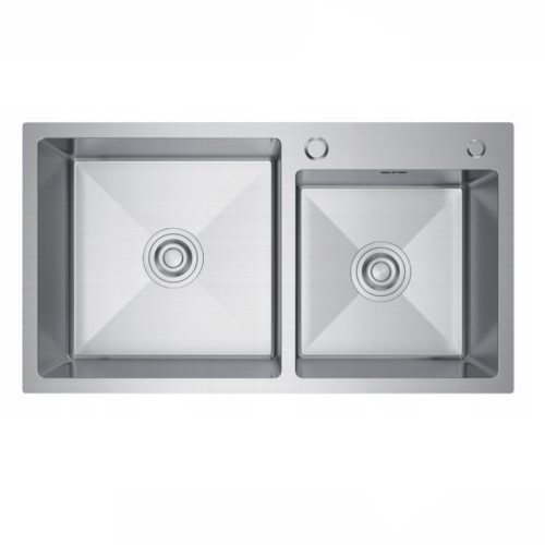 Acél mosogatótálca Nero Italia 78 x 43 cm + szárítókosár + szifon (inox)