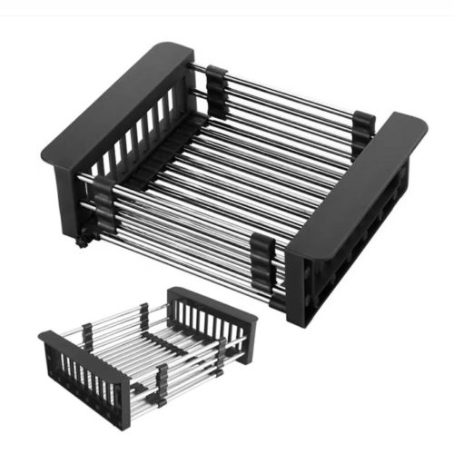 Acél mosogatótálca Nero Italia HS5040 + szárítókosár + szifon (fekete)