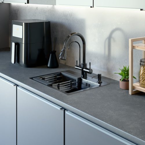 Acél mosogatótálca Nero Italia HS5040 + szárítókosár + szifon