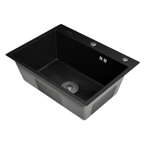 Acél mosogatótálca Nero Italia + szárítókosár + szifon