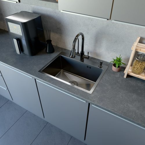 Acél mosogatótálca Nero Italia HS5040 + szárítókosár + szifon