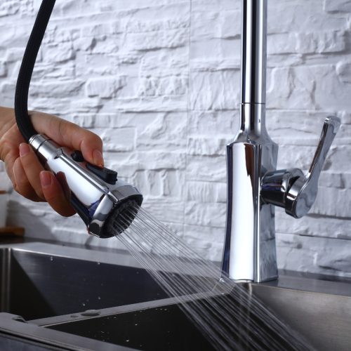 Welland FH-3398 mosogató csaptelep - kihúzható multifunkciós fej (króm)