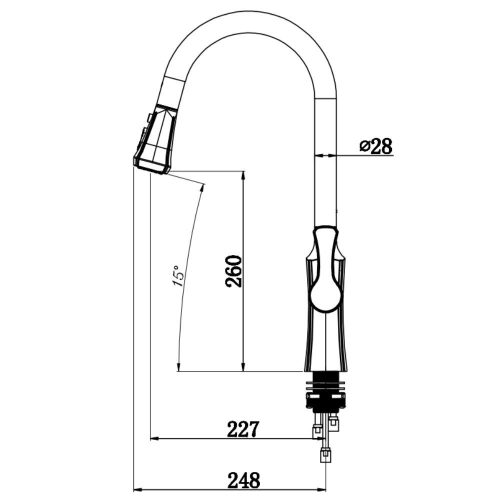 Welland FH-3398 mosogató csaptelep - kihúzható multifunkciós fej (króm)
