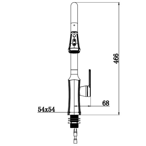 Welland FH-3398 mosogató csaptelep - kihúzható multifunkciós fej (króm)