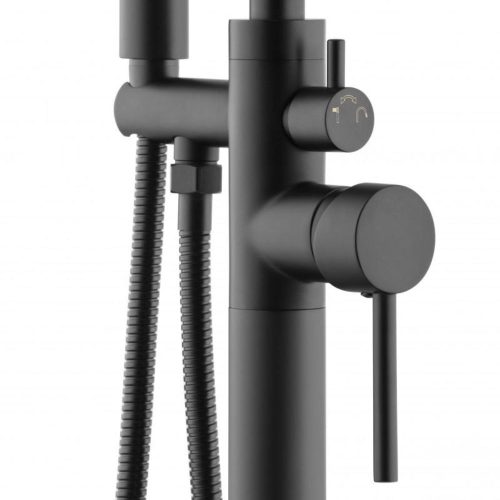 Szbadon álló kádtöltő csaptelep fekete színben 50,000 Ft alatt