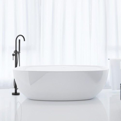 Szbadon álló kádtöltő csaptelep fekete színben 50,000 Ft alatt