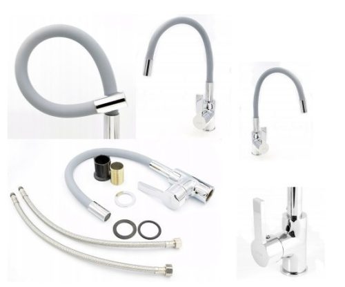 FLEXI Elasztikus Mosogató Csaptelep - Hajlítható - Szürke