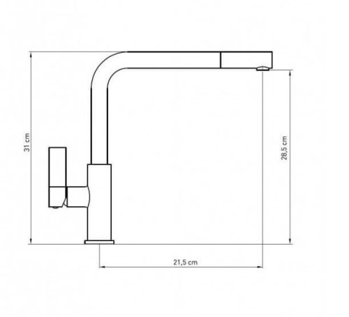 Gamma Linea mosogató csaptelep - kihúzható fej - (fekete)