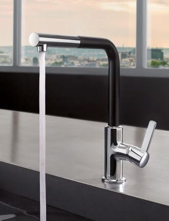 Gamma Linea mosogató csaptelep - kihúzható fej - (fekete)