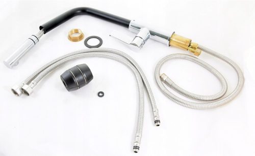 Gamma Linea mosogató csaptelep - kihúzható fej - matt fekete