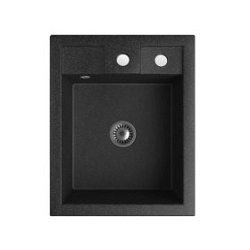 Gránit Mosogató NERO Parma + Szifon Készlet (fekete)