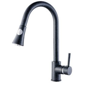   Gamma Snake kihúzható zuhanyfejes mosogató csaptelep - szemcsés fekete