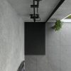 Welland kőhatású zuhanytálca szifonnal 70 x 110 cm - fekete (GT-11070SS)