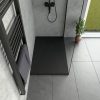Welland kőhatású zuhanytálca szifonnal 70 x 110 cm - fekete (GT-11070SS)