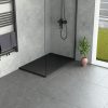Welland kőhatású zuhanytálca szifonnal 70 x 110 cm - fekete (GT-11070SS)