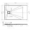Welland kőhatású zuhanytálca szifonnal 70 x 110 cm - fekete (GT-11070SS)