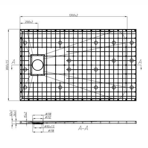 Welland Slim kőhatású zuhanytálca 80 x 130 cm
