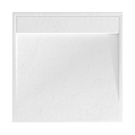 Welland kőhatású zuhanytálca rejtett lefolyóval - szifonnal 80 x 80 cm - fehér