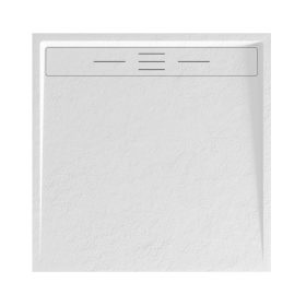 Kőhatású zuhanytálca - 90 x 90 cm - fehér