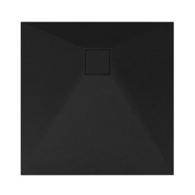 Kőhatású zuhanytálca - 80 x 80 cm - fekete