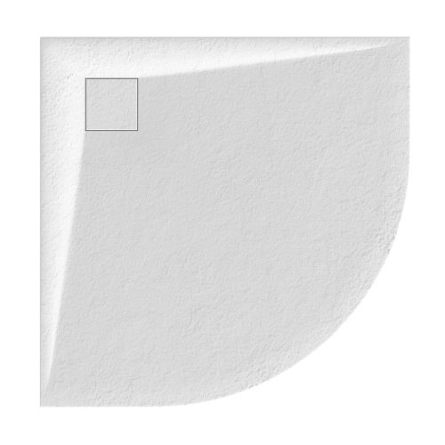 Welland kőhatású félköríves zuhanytálca szifonnal 90 x 90 cm - fehér