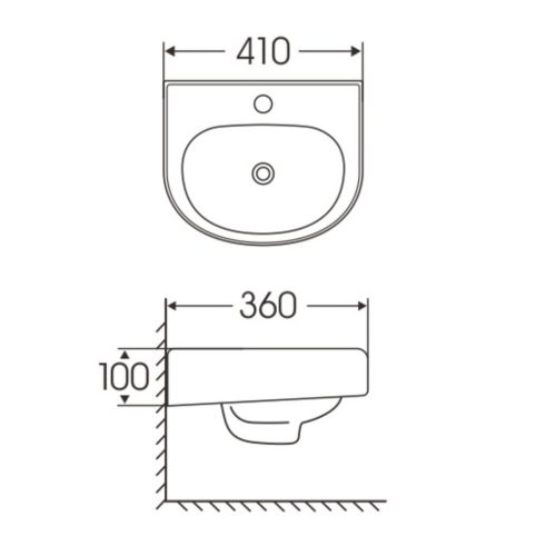 Welland falra szerelhető kerámia mosdó