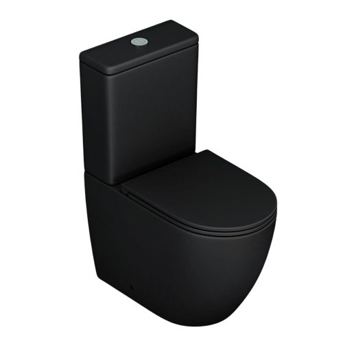 Welland H-7002 Tornado kompakt/monoblokk WC szett + soft-close slim WC ülőke - fekete