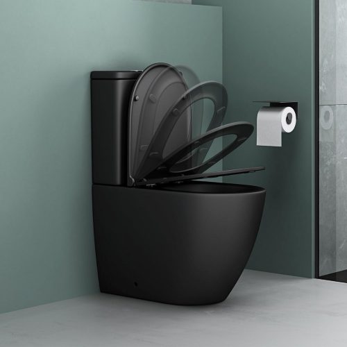 Welland H-7002 Tornado kompakt/monoblokk WC szett + soft-close slim WC ülőke - fekete