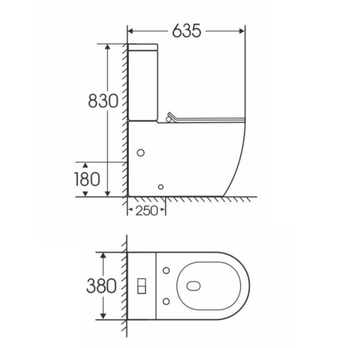 Welland H-7002 Tornado kompakt/monoblokk WC szett + soft-close slim WC ülőke - fekete
