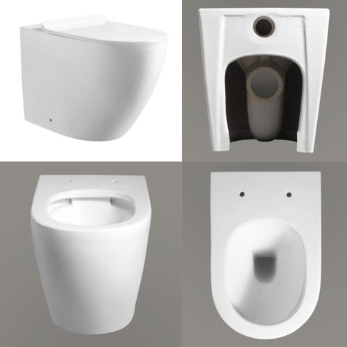 Padlóra építhető WC csésze soft-close ülőkével