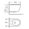 Welland Primo Rimless fali WC csésze + soft-close slim WC ülőke - szürke