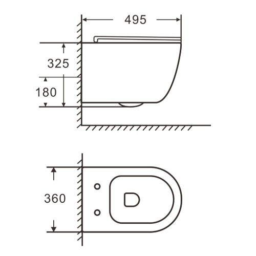 Welland Primo Rimless fali WC csésze + soft-close slim WC ülőke - szürke