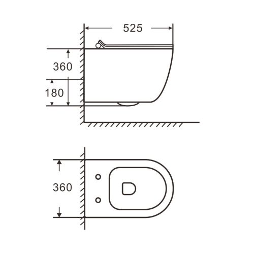 Welland Primo Tornado fali WC csésze + soft-close slim WC ülőke - márvány