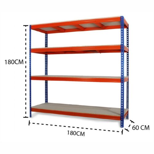 Intenso Heavy-Duty fém polc- 180 x 180 x 60 cm (4 polc)
