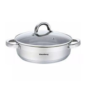   Klausberg Premium lábos 4.6L, Ø26 cm- rozsdamentes acél, edzett üveg fedő (KB-7173)